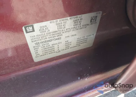 2016 Chevrolet Silverado 2500Hd High Country from USA, damaged, VIN 1GC1KXE88GF134462